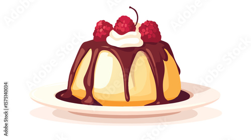 Delicious Pudding Vector on White Background for Designs