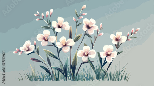 Realistic Waxflower Vector Illustration