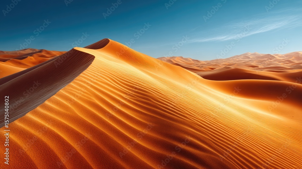 Naklejka premium Majestic sand dunes under a vibrant sky.