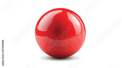 Vibrant Red Color Gum Ball Vector Illustration Isolated