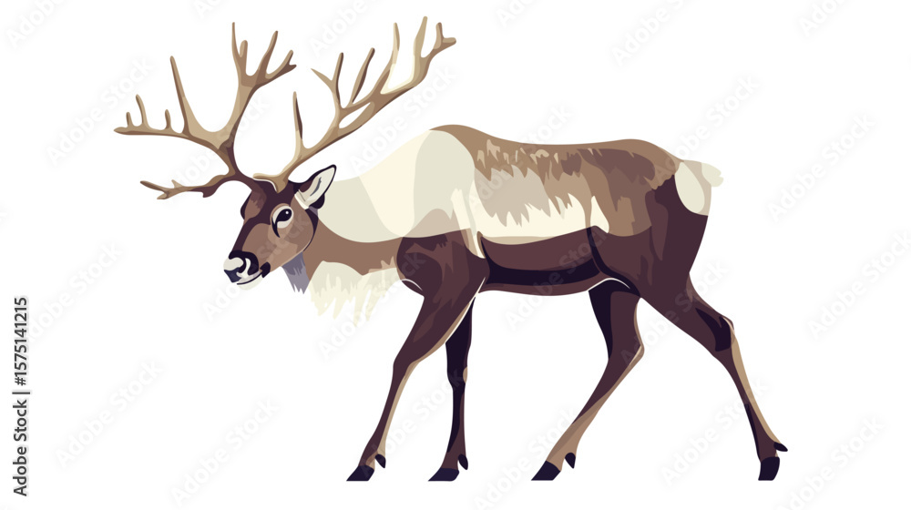 Obraz premium Majestic Reindeer Vector Isolated on White Background for Graphic Design