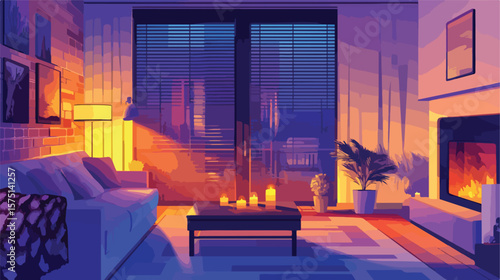 Tranquil Relaxation in Home with Candlelight Ambiance