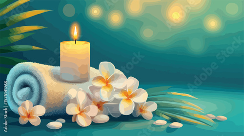 Luxury Relaxation with Towel and Aromatherapy Candle
