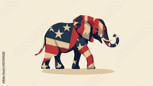 Republican Political Party Animal Vector Illustration
