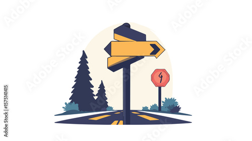 Modern Road Sign Icon Graphic Vector Illustration