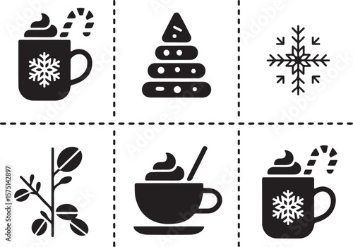 Winter Drink and Holiday Icons