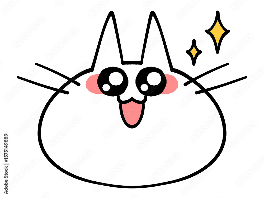 Obraz premium 顔のみにゃんこのアイコンイラスト素材