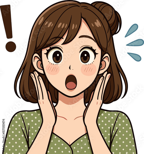 驚いている女性のイラスト