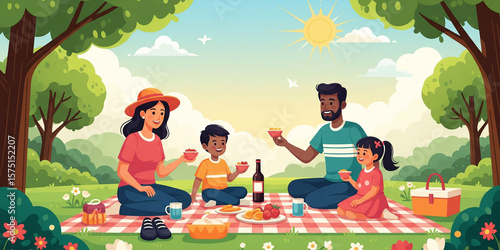 Family Picnic in Sunny Park