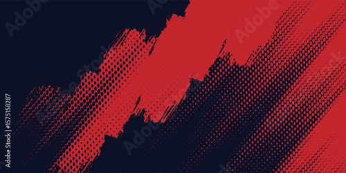 Black and red abstract grunge background with halftone style modern