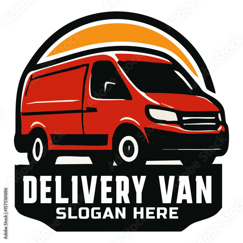 Bold delivery van company logo badge emblems
