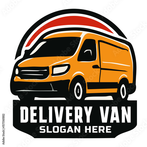 Bold delivery van company logo badge emblems