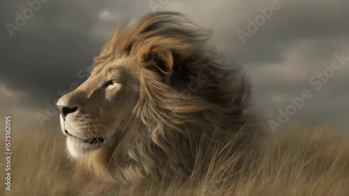 Majestic Lion of Judah with powerful presence representing divine strength and biblical symbolism 4K Seamless loop animation