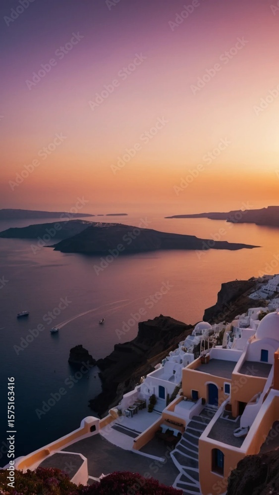 Fototapeta premium sunset in santorini