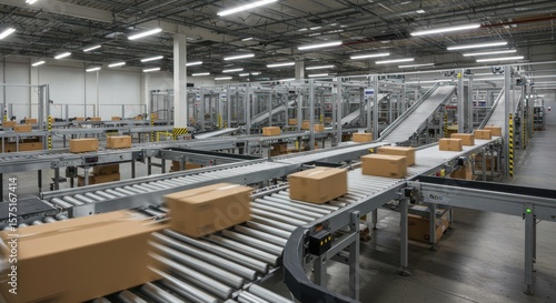 Automated conveyance system featuring multiple conveyor belts for efficient package handling in a