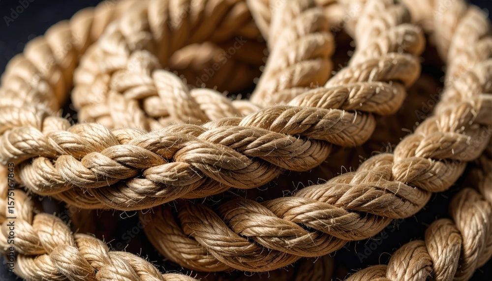 Fototapeta premium Closeup of twisted nautical rope