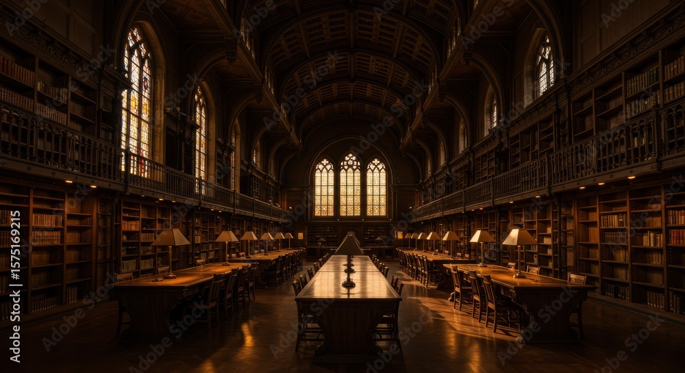 Fototapeta premium Grand historical library interior