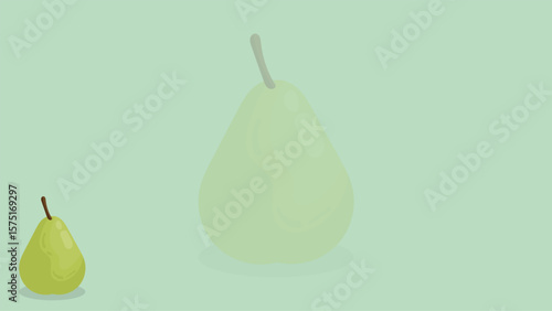 pear illustration on the green background vector design