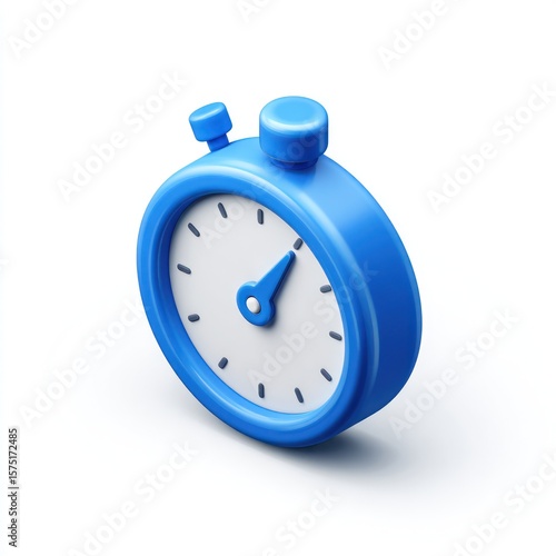 Blue 3D stopwatch icon