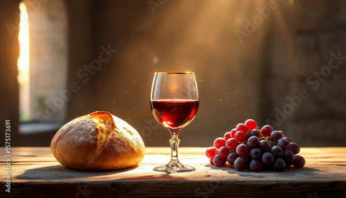 Holy supper in landscape