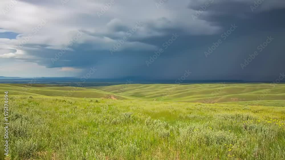 Rolling Green Hills Under Approaching Storm Clouds Rolling Green Hills Under Approaching Storm Clouds