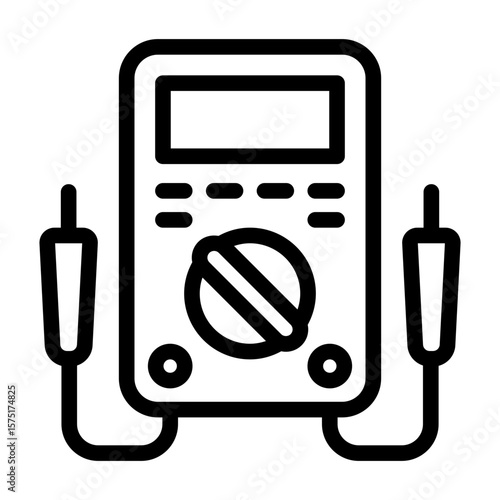 voltmeter outline icon used for electric current measurement