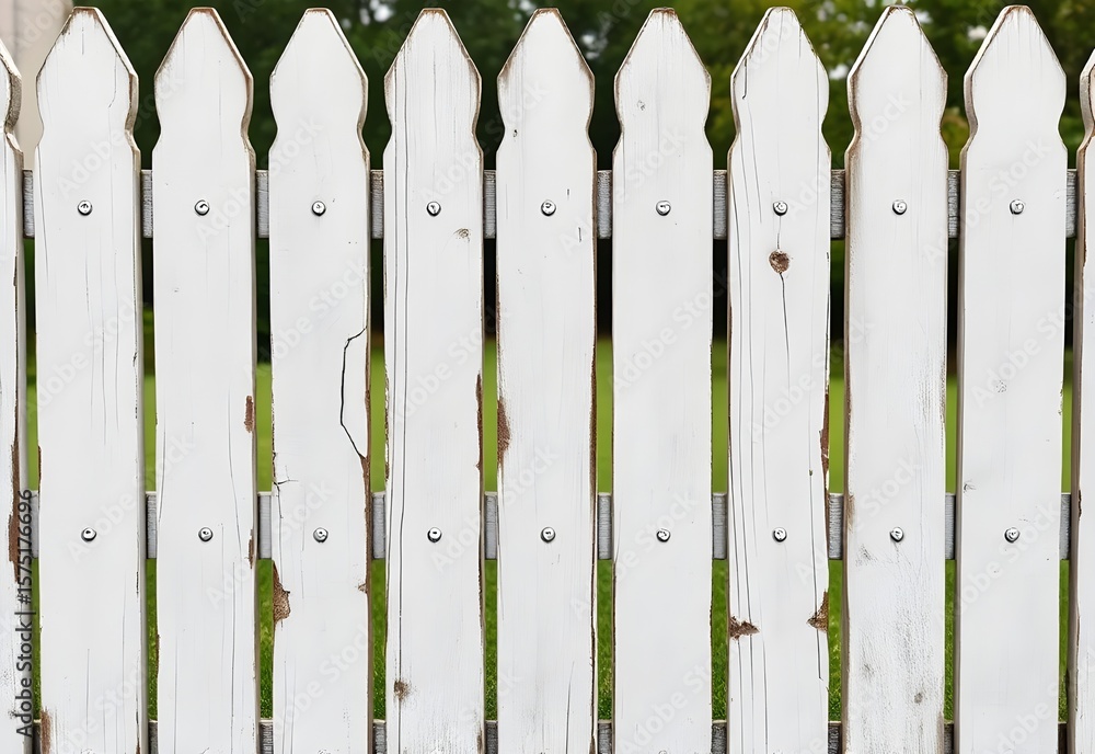 Fototapeta premium white picket fence