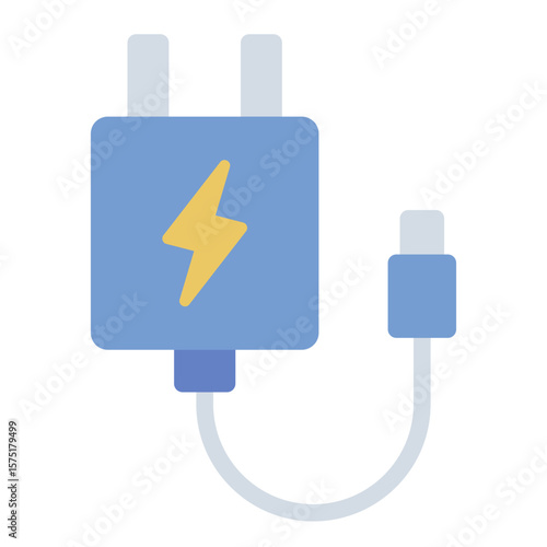 charging adaptor flat icon for power supply and energy use