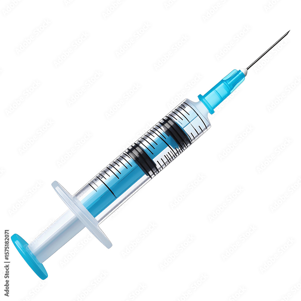 Fototapeta premium 3D syringe icon isolated on transparent background. PNG