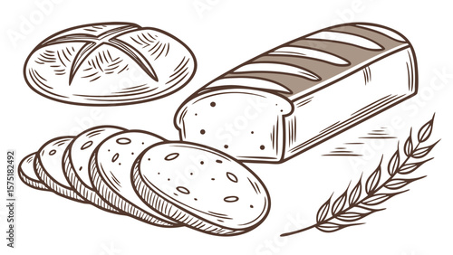 set of different kinds of bread