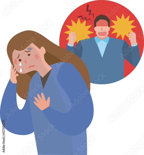 DV被害を受ける女性