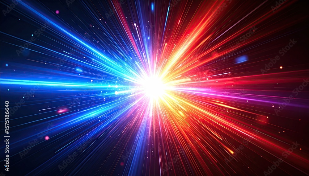 Naklejka premium Colorful explosion in dark space