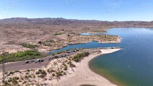 Wallpaper Mural Aerial view of Alamo Lake and desert landscape, United States. Torontodigital.ca