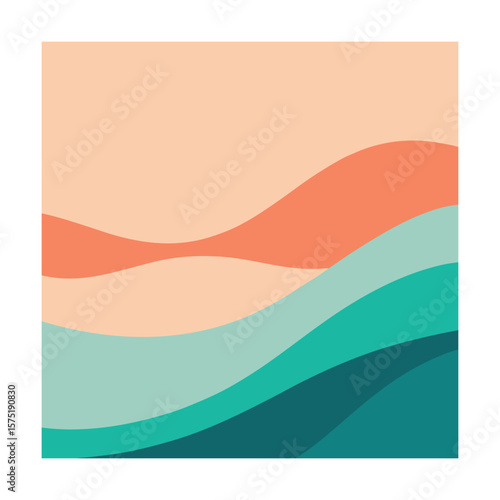 Abstract Background with Smooth Flowing Waves in Shades of Color