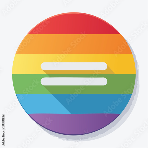 minimalist equal sign icon in flat design on 512×512 px art board representing equality and lgbtq+ rights