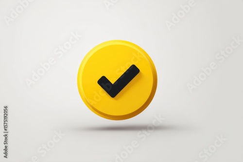 Wallpaper Mural Yellow circle button with a black checkmark Torontodigital.ca