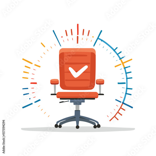Simple Illustration Office chair spinning time