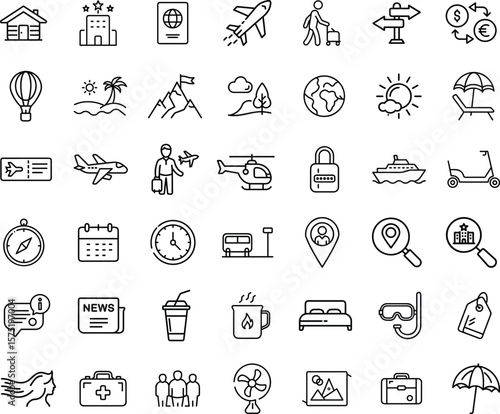 Ultimate Travel and Vacation Icon Pack for Global Adventures and Holidays.