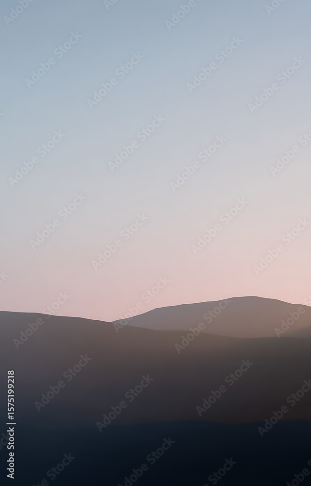 Fototapeta premium Minimalist mountain range at dawn sunrise