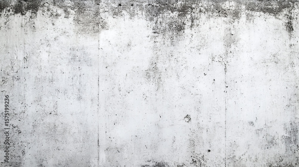 Fototapeta premium Weathered concrete wall texture, showing age, discoloration, and subtle formwork lines. A high-resolution image ideal for backgrounds