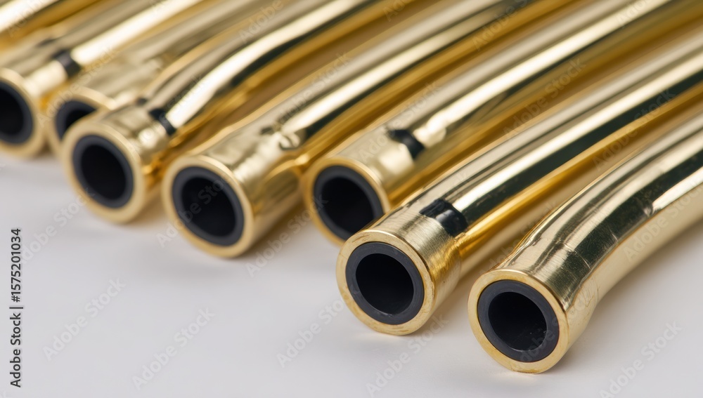 Naklejka premium Gold tubes in a row