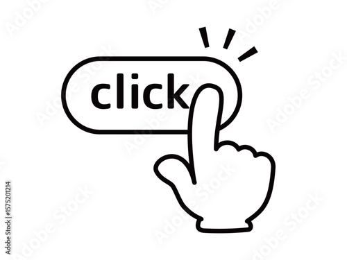手のアイコン_人差し指_03_Click_ボタン