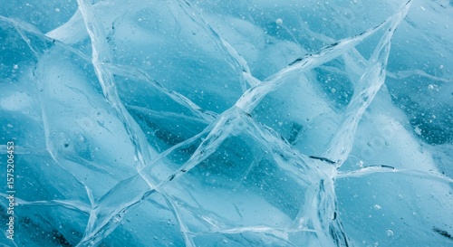 Cracked Ice Surface Texture with Blue Hue Winter Scene