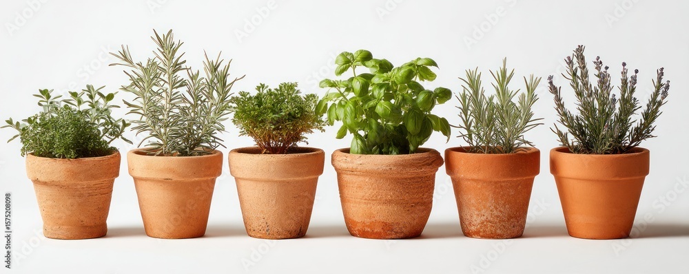 Herbs in terracotta pots (1) Herbs in terracotta pots (1)