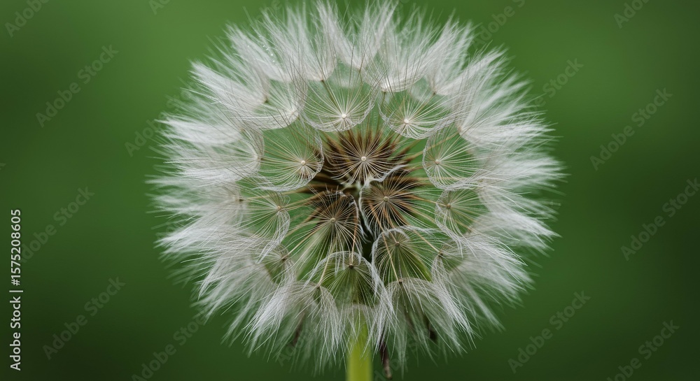 Fototapeta premium Close-up of Seed Head Against a Green Background