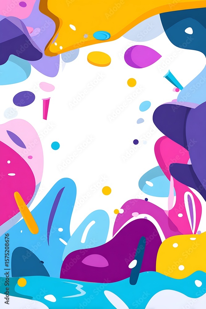 Playful shapes and vibrant color combinations Playful shapes and vibrant color combinations
