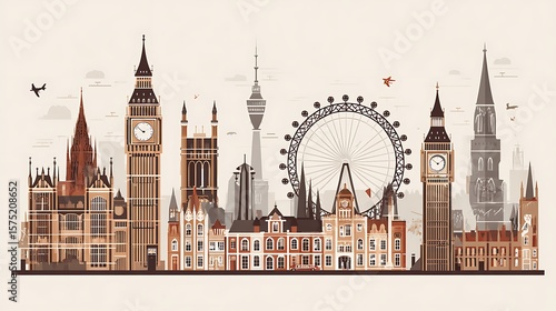 London skyline vector graphic illustration
