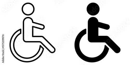 Wheelchair icon or disabled sign on  transparent background