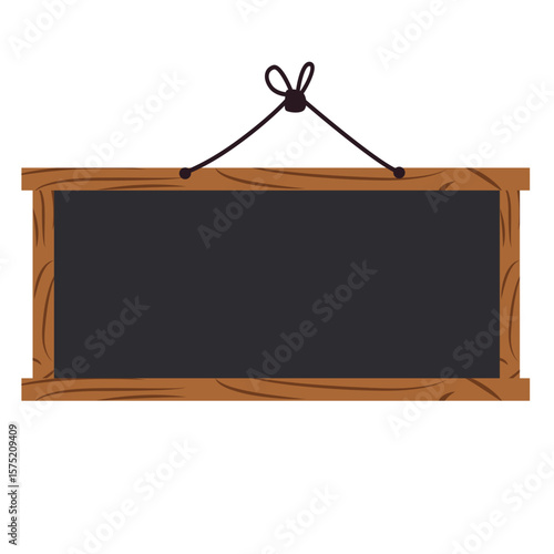 Wide rectangular blackboard with wood frame and top string, suitable for educational posters, UI components, or restaurant signboards.