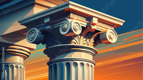 ancient greek column with columns